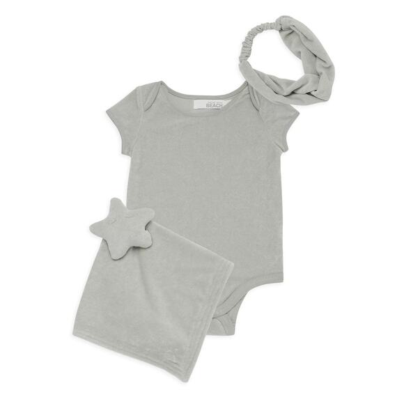 BAREFOOT DREAMS  Baby Girl's Cozyterry Romper Baby Bundle NEW 12-18 Mo. - Picture 1 of 4